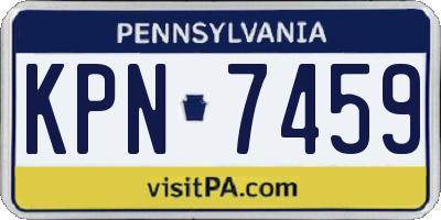PA license plate KPN7459