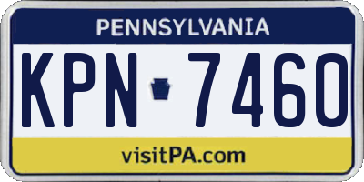 PA license plate KPN7460