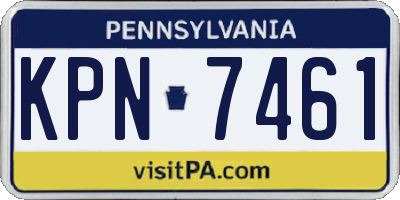 PA license plate KPN7461