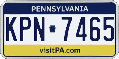 PA license plate KPN7465