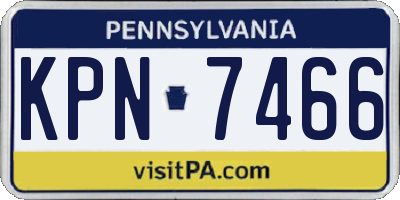 PA license plate KPN7466