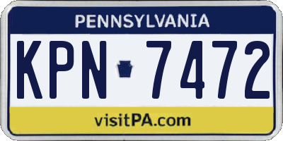 PA license plate KPN7472