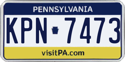 PA license plate KPN7473