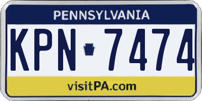PA license plate KPN7474