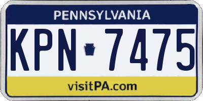 PA license plate KPN7475