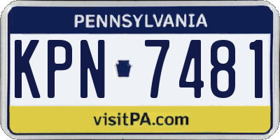 PA license plate KPN7481