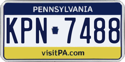 PA license plate KPN7488