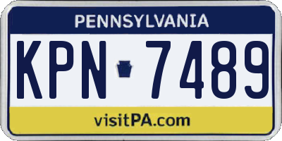 PA license plate KPN7489