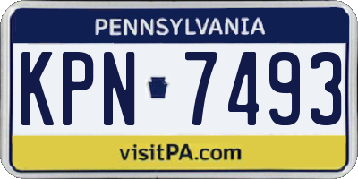 PA license plate KPN7493