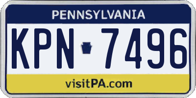 PA license plate KPN7496