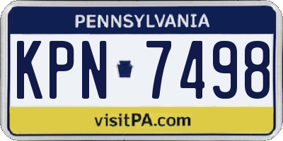 PA license plate KPN7498