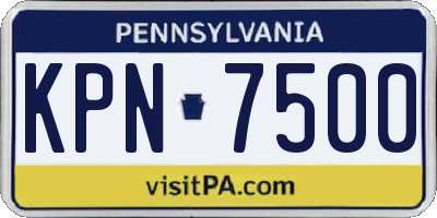 PA license plate KPN7500