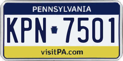 PA license plate KPN7501