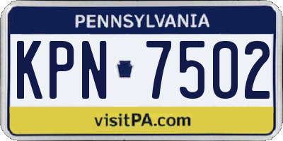 PA license plate KPN7502