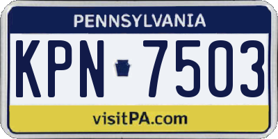 PA license plate KPN7503