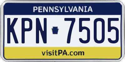 PA license plate KPN7505