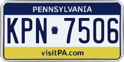 PA license plate KPN7506