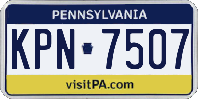 PA license plate KPN7507