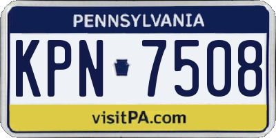 PA license plate KPN7508