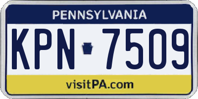 PA license plate KPN7509