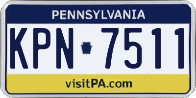 PA license plate KPN7511