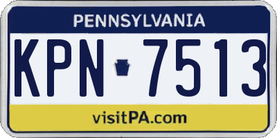PA license plate KPN7513
