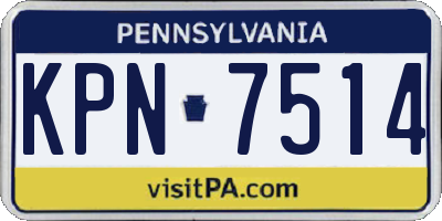 PA license plate KPN7514