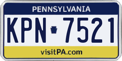 PA license plate KPN7521