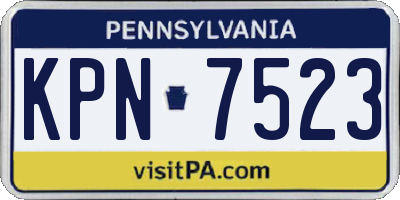 PA license plate KPN7523