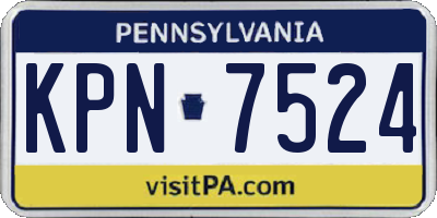 PA license plate KPN7524
