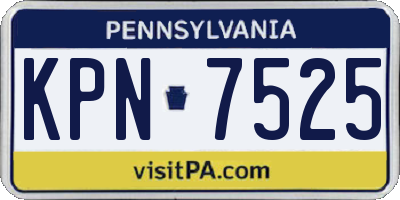 PA license plate KPN7525
