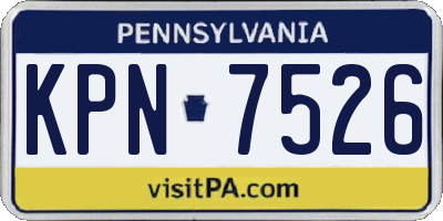 PA license plate KPN7526