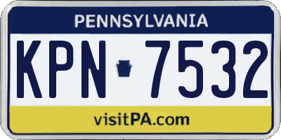 PA license plate KPN7532
