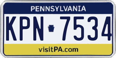 PA license plate KPN7534