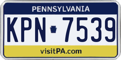 PA license plate KPN7539