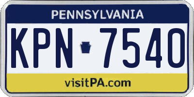 PA license plate KPN7540