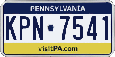 PA license plate KPN7541