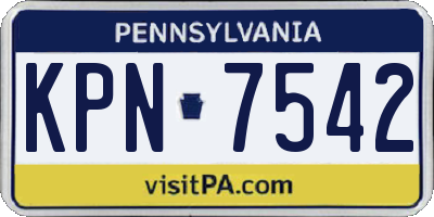 PA license plate KPN7542