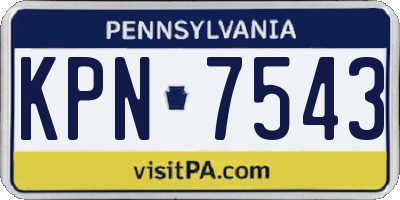 PA license plate KPN7543