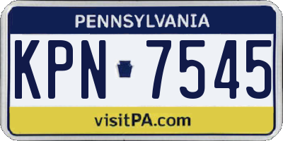 PA license plate KPN7545