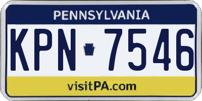 PA license plate KPN7546