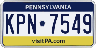 PA license plate KPN7549