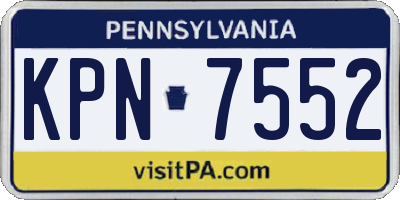 PA license plate KPN7552