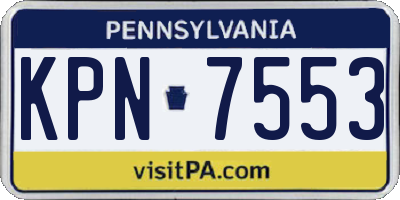 PA license plate KPN7553