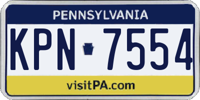PA license plate KPN7554