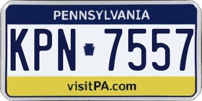 PA license plate KPN7557