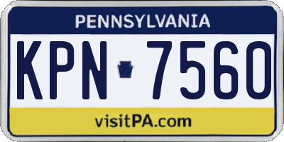 PA license plate KPN7560