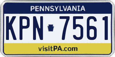 PA license plate KPN7561