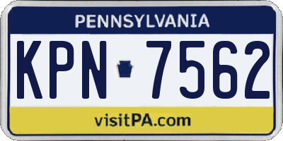 PA license plate KPN7562