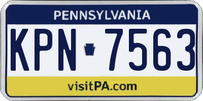 PA license plate KPN7563